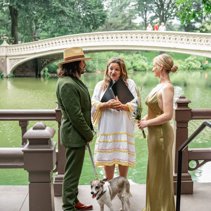 Wood Chip Vantage Point wedding ceremony in Central Park, New York